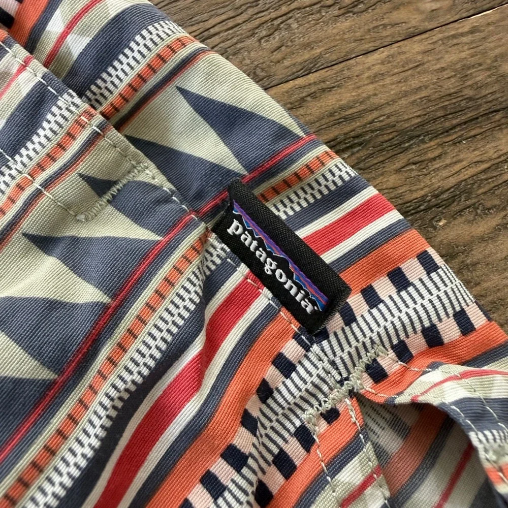 Patagonia Baggies Shorts‎ Womens Medium Geometric Southwestern Print Blue Orange
